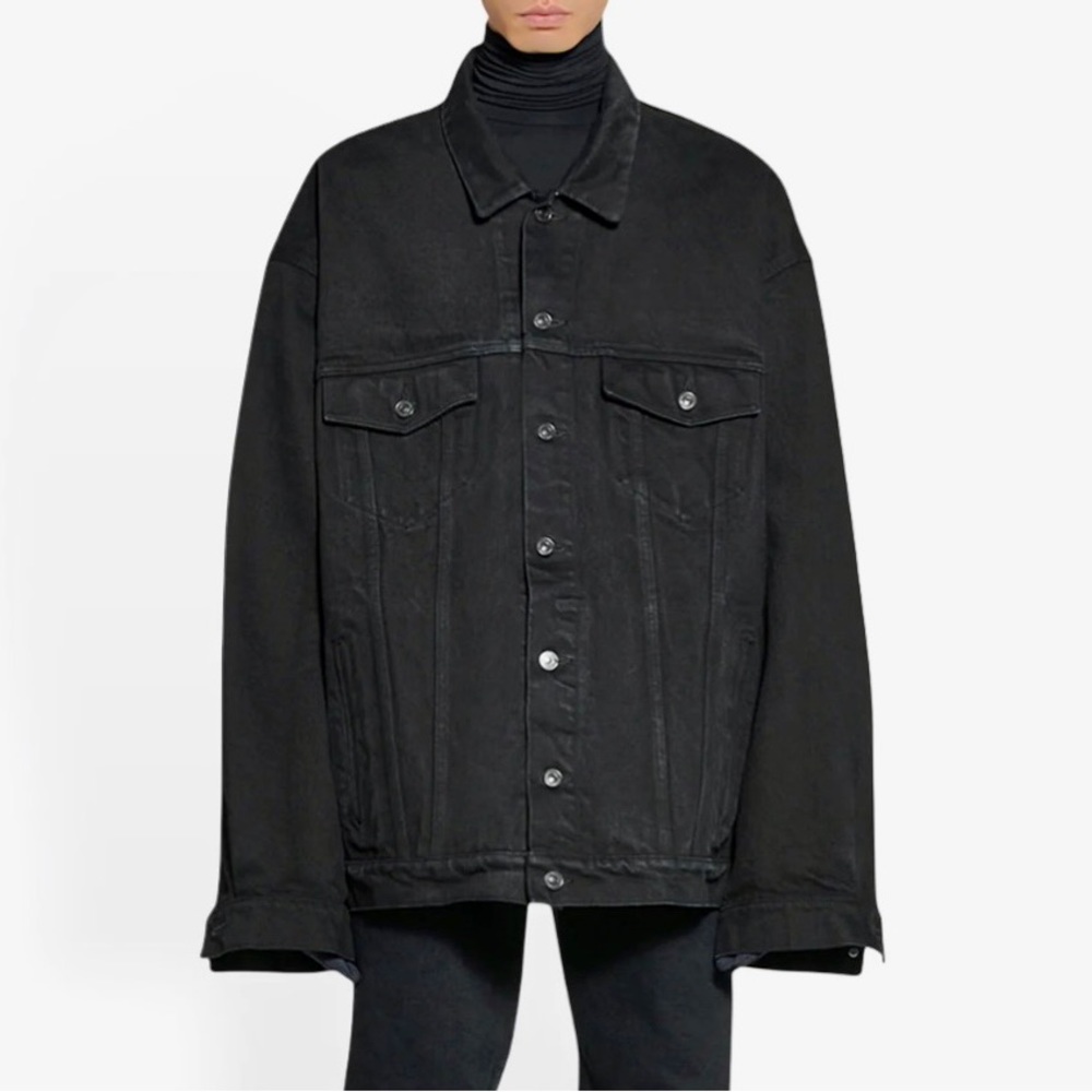 Oversize black denim jacket